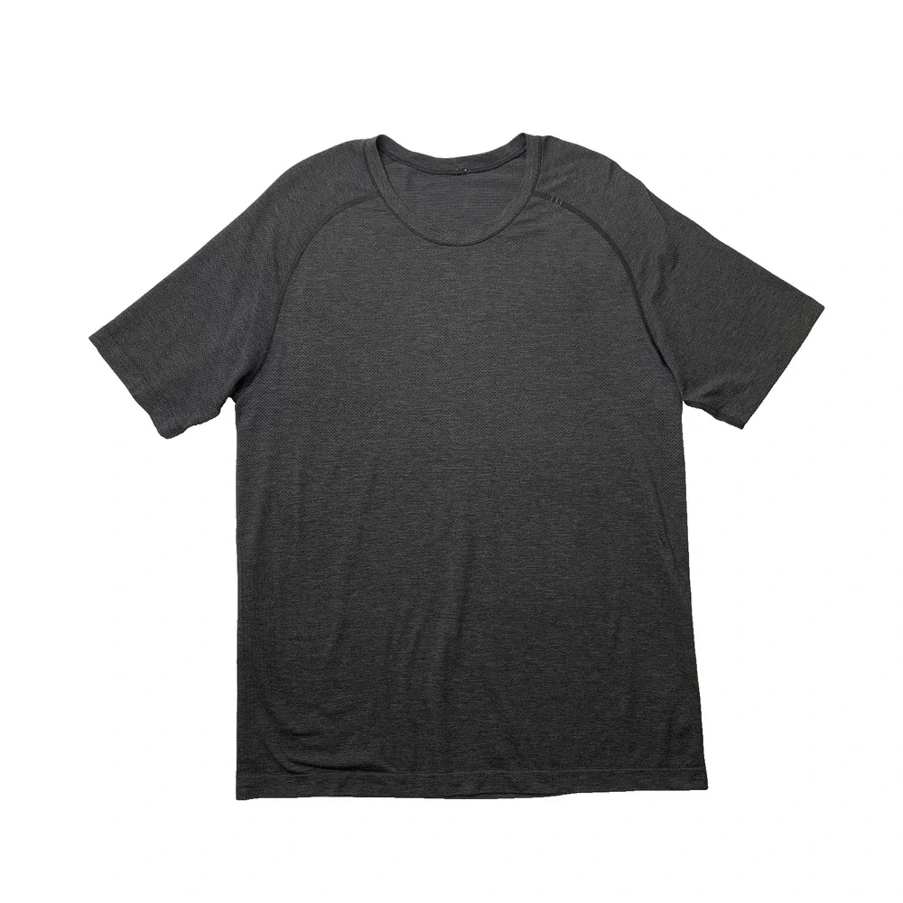 Lululemon Shirt Men L Large Grizzly Grey Metal Vent Tech Short Sleeve Running